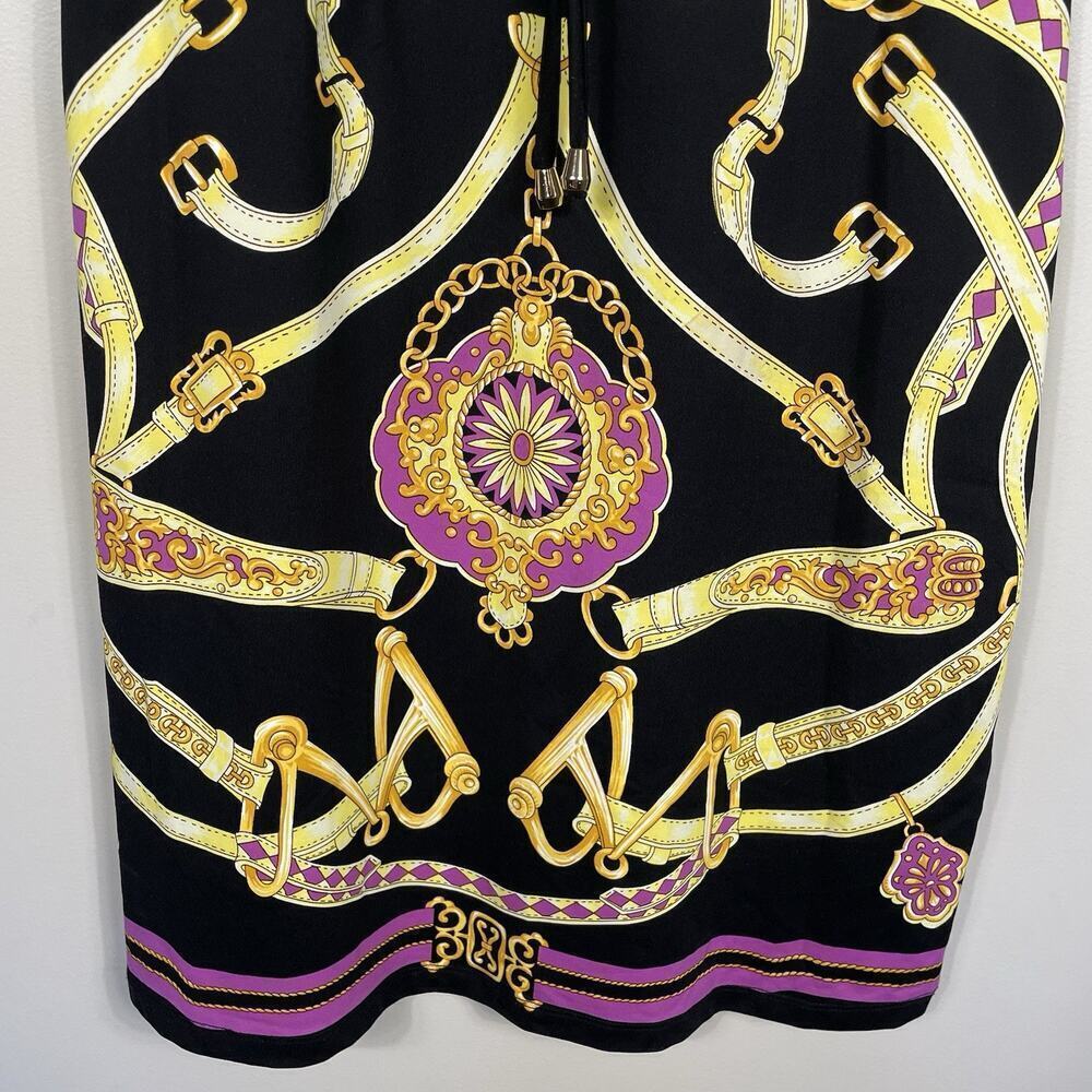 J McLaughlin Dress Women XS Black Catalina Cloth Equestrian Print Classic Preppy - Picture 6 of 9